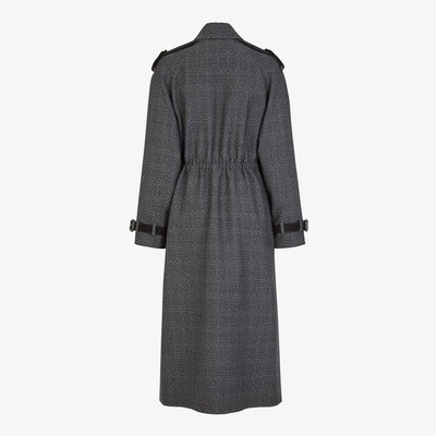 FENDI Gray wool trench coat outlook