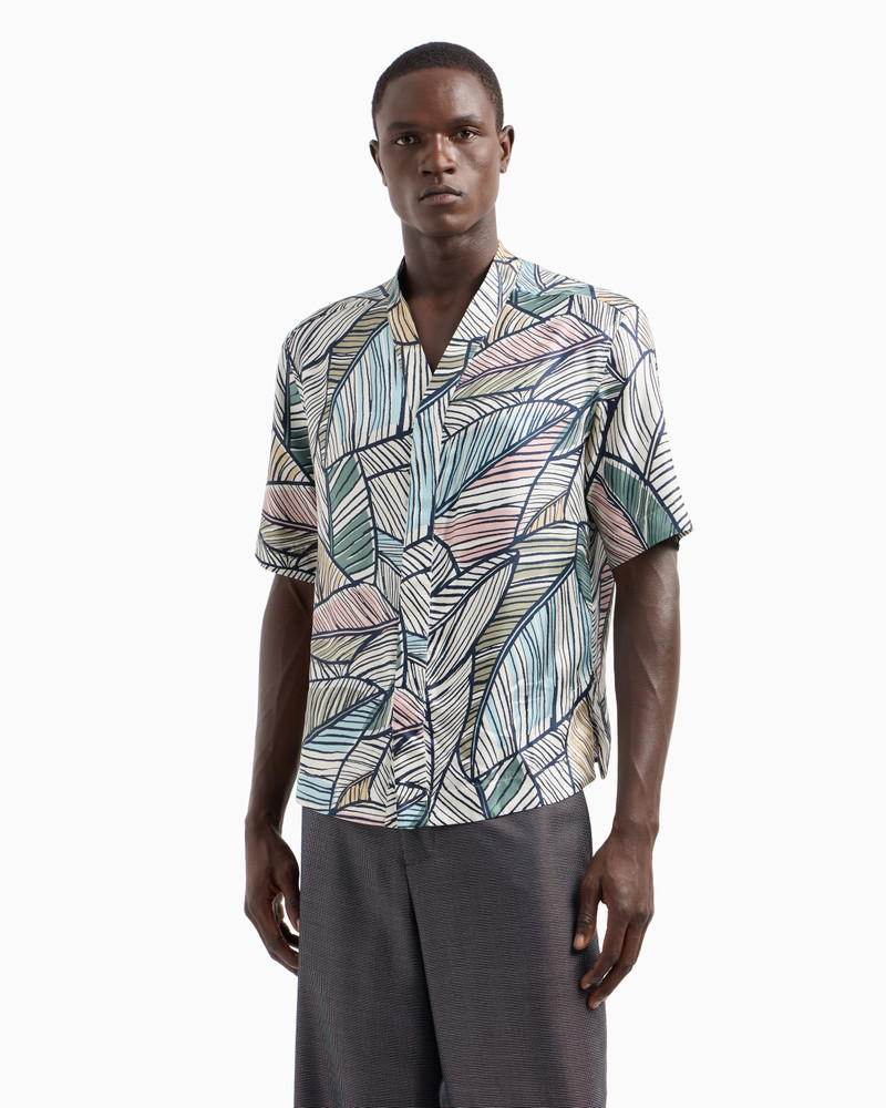 GIORGIO ARMANI PRINTED SILK SHORT-SLEEVED SHIRT outlook