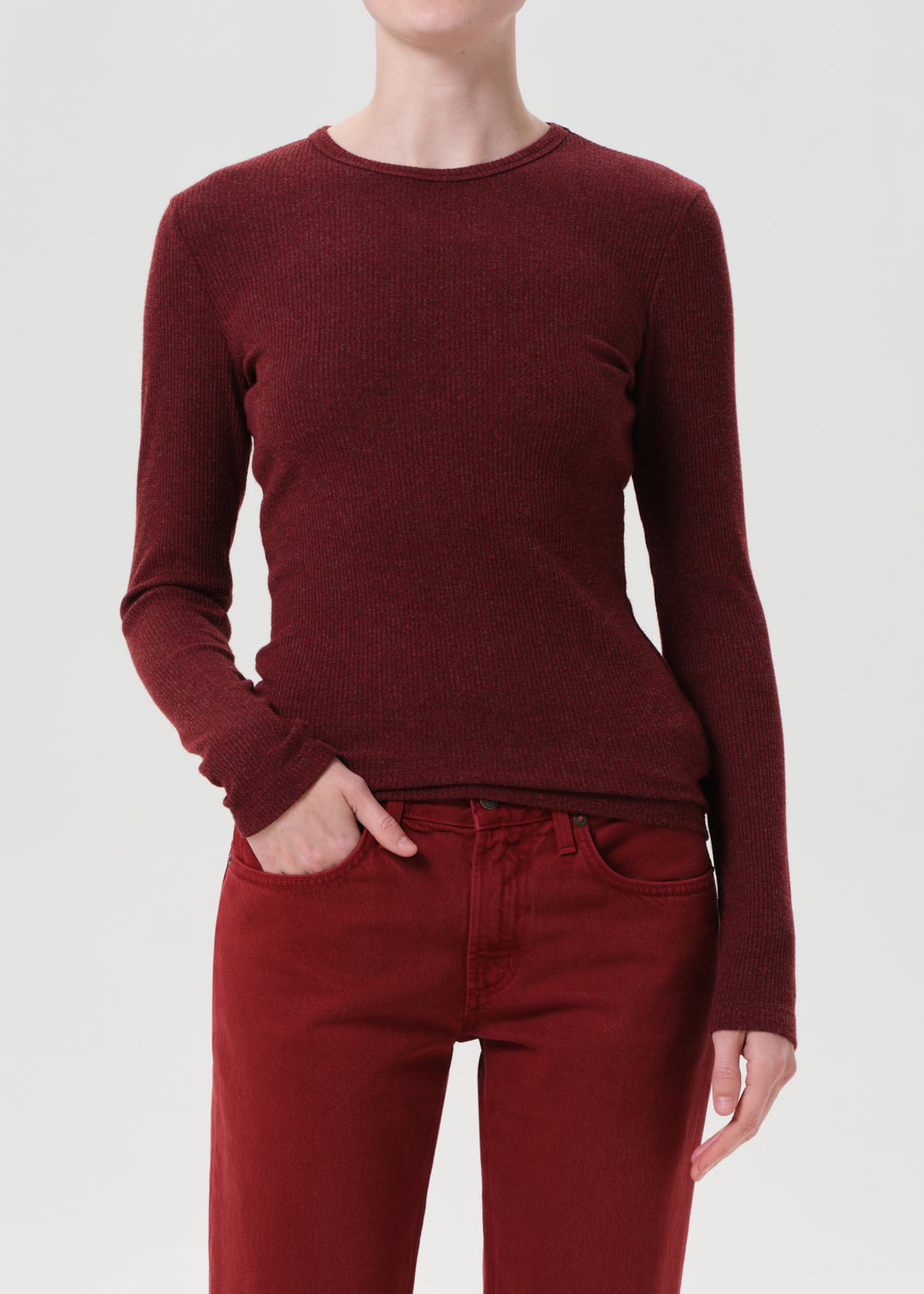 DELPHI SLIM TEE IN BRICK - 2