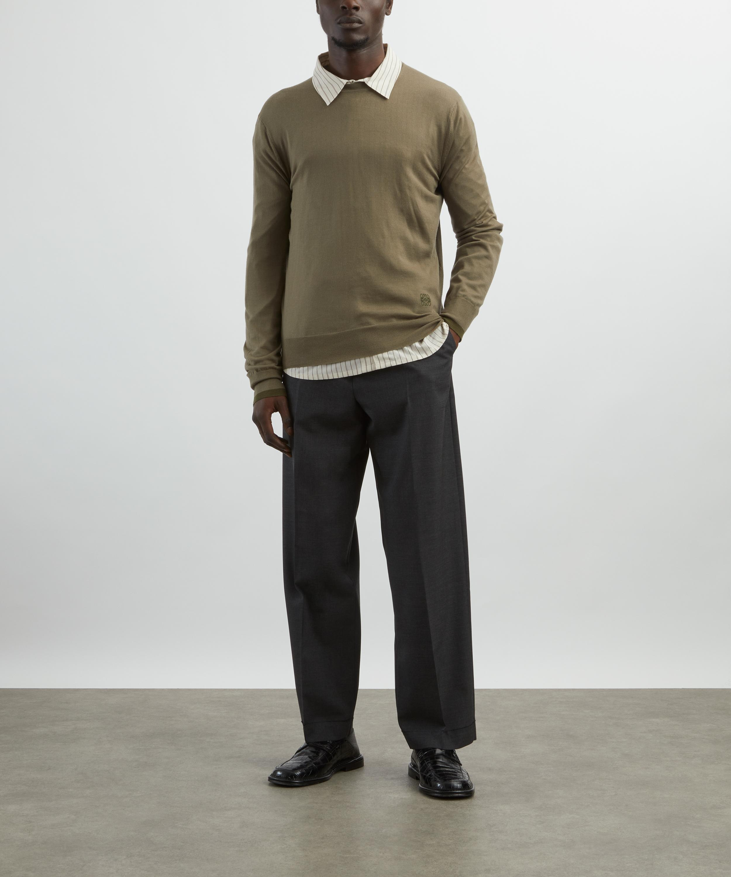 Patch Grey Worsted Wool Trousers - 2