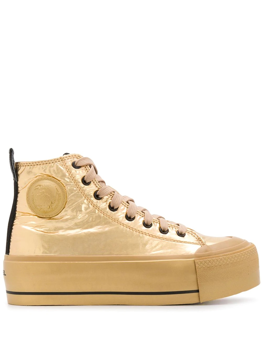 platform metallic sheen sneakers - 1