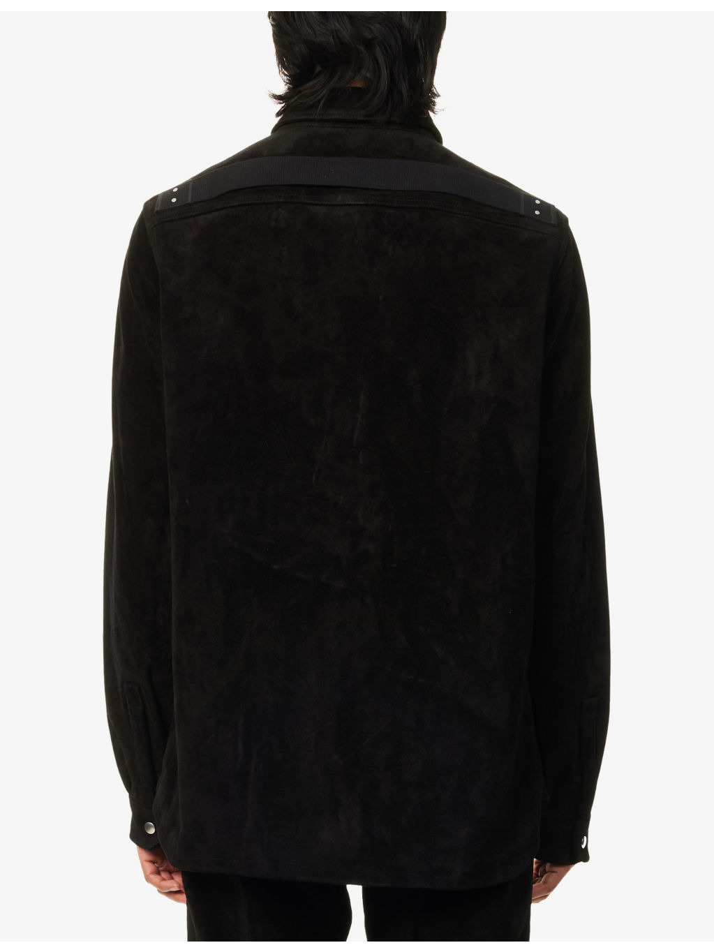 Relaxed-Fit Curved-Hem Suede Shirt - 4