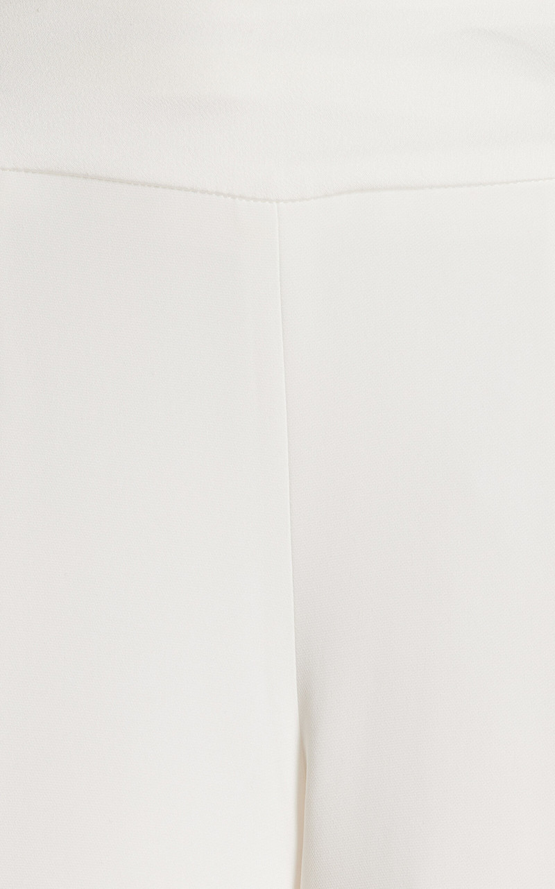 High-Rise Crepe Straight-Leg Pants white 5