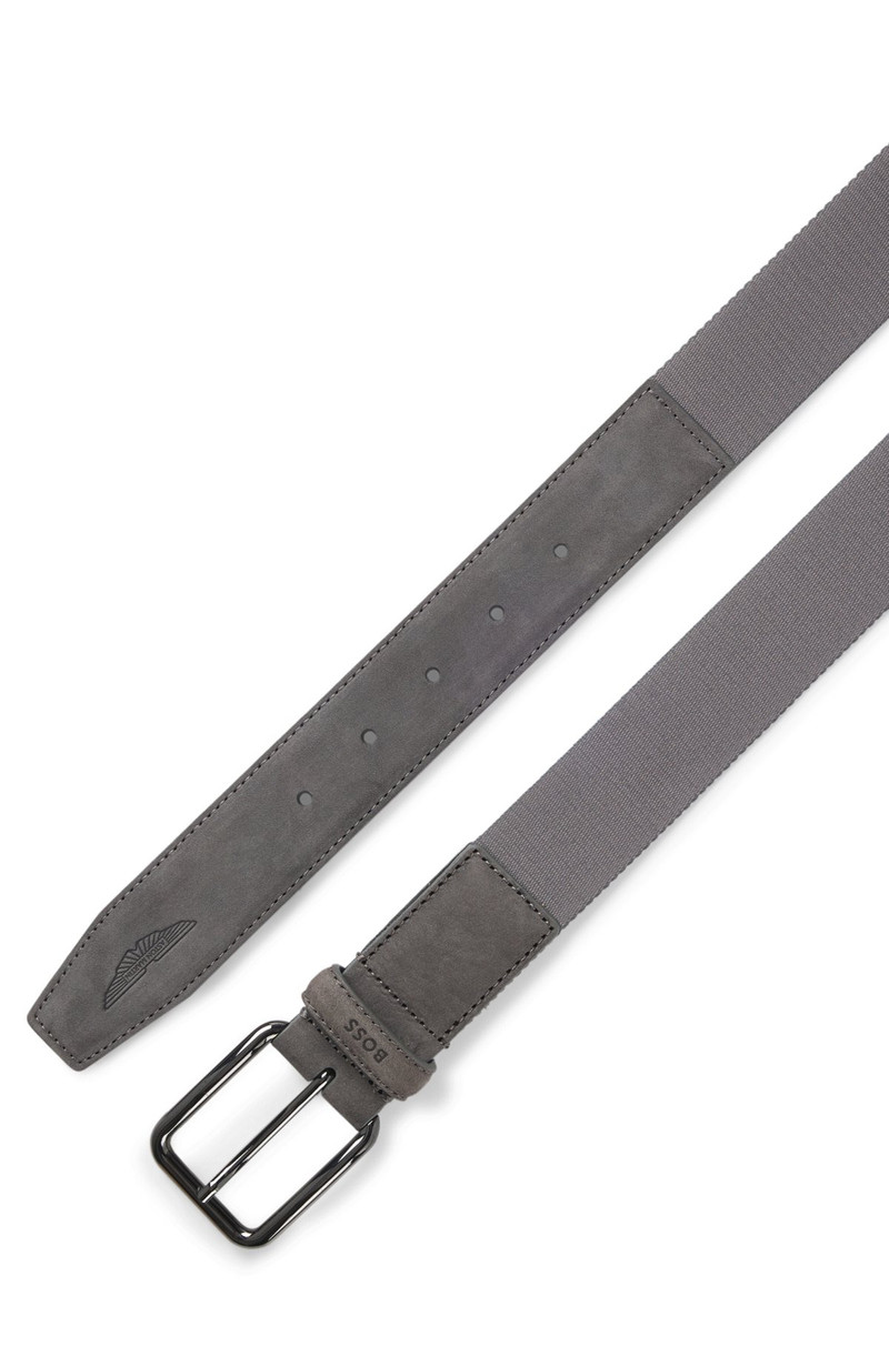 BOSS BOSS X ASTON MARTIN BELT IN NUBUCK LEATHER WITH WEBBING outlook