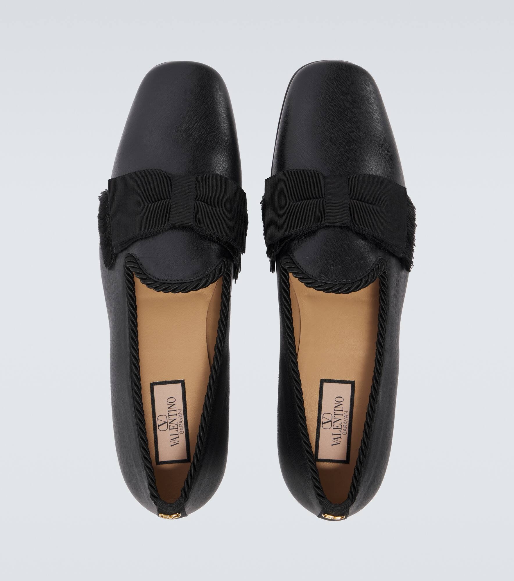 Bow-detail leather loafers - 3
