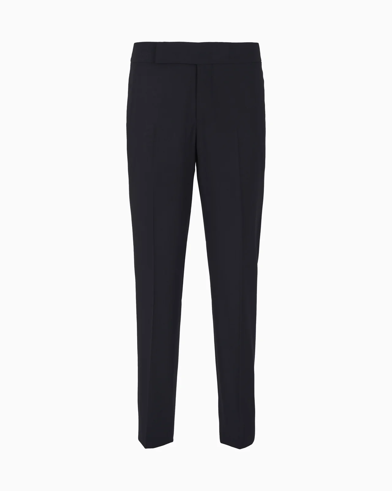 Wool crêpe flat-front trousers - 1