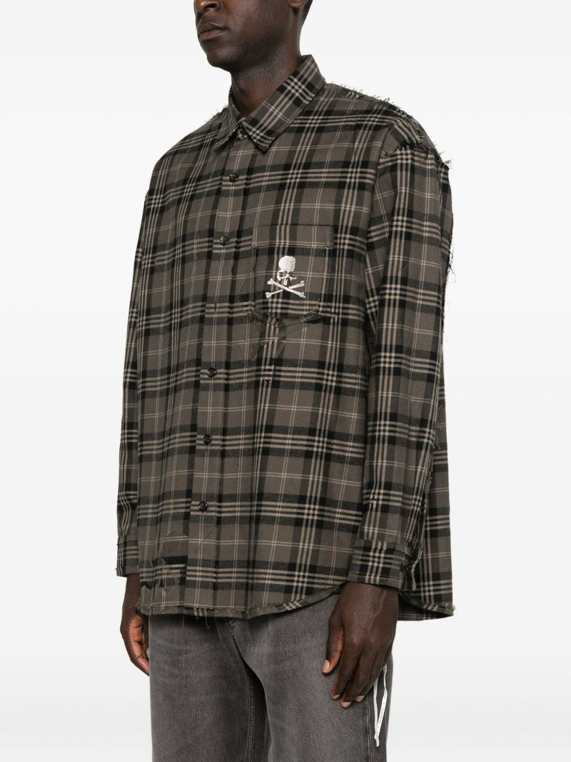 skull-embroidered plaid shirt 3