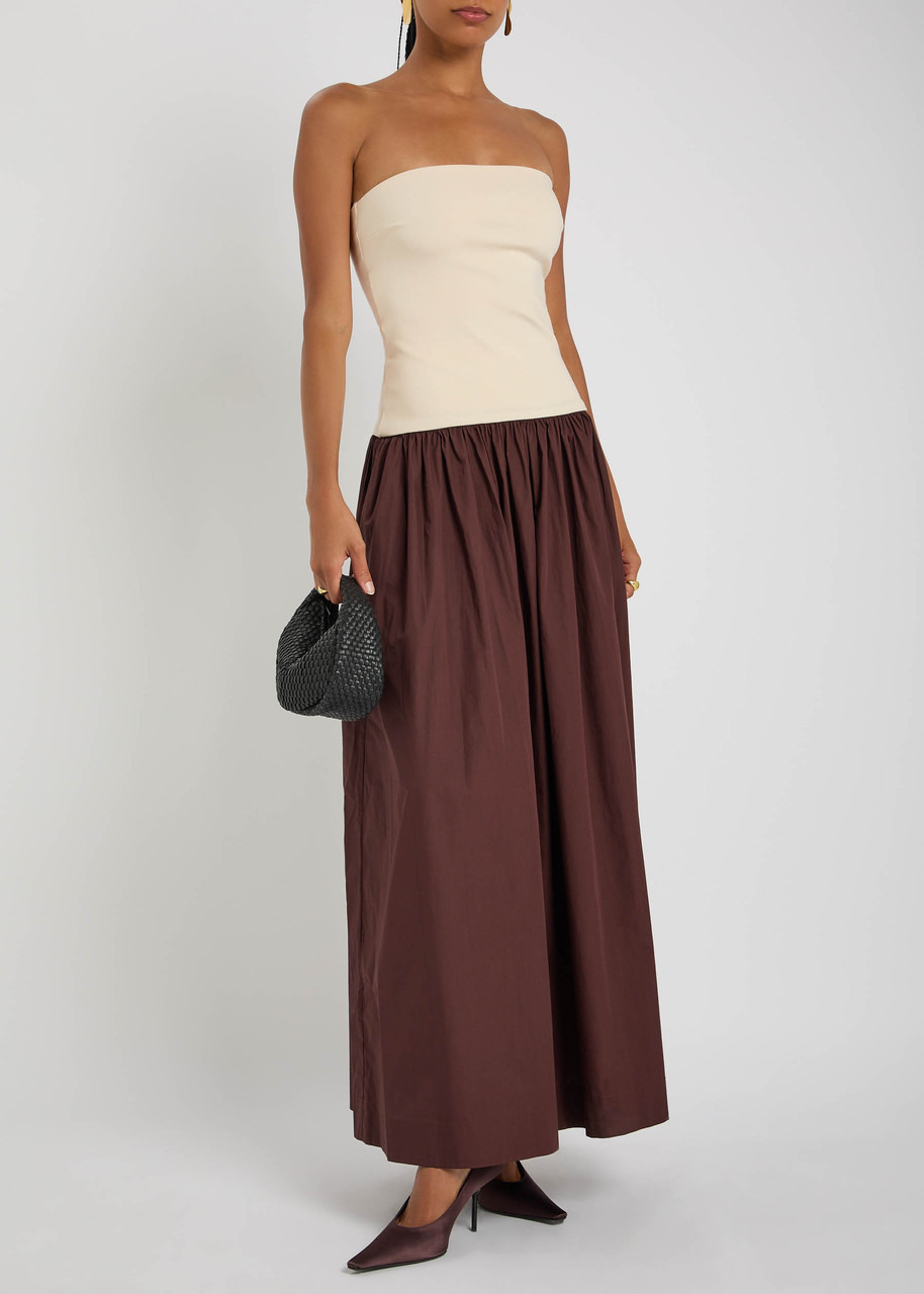 Esse Studios Strapless Cotton and Jersey Midi Dress - 4