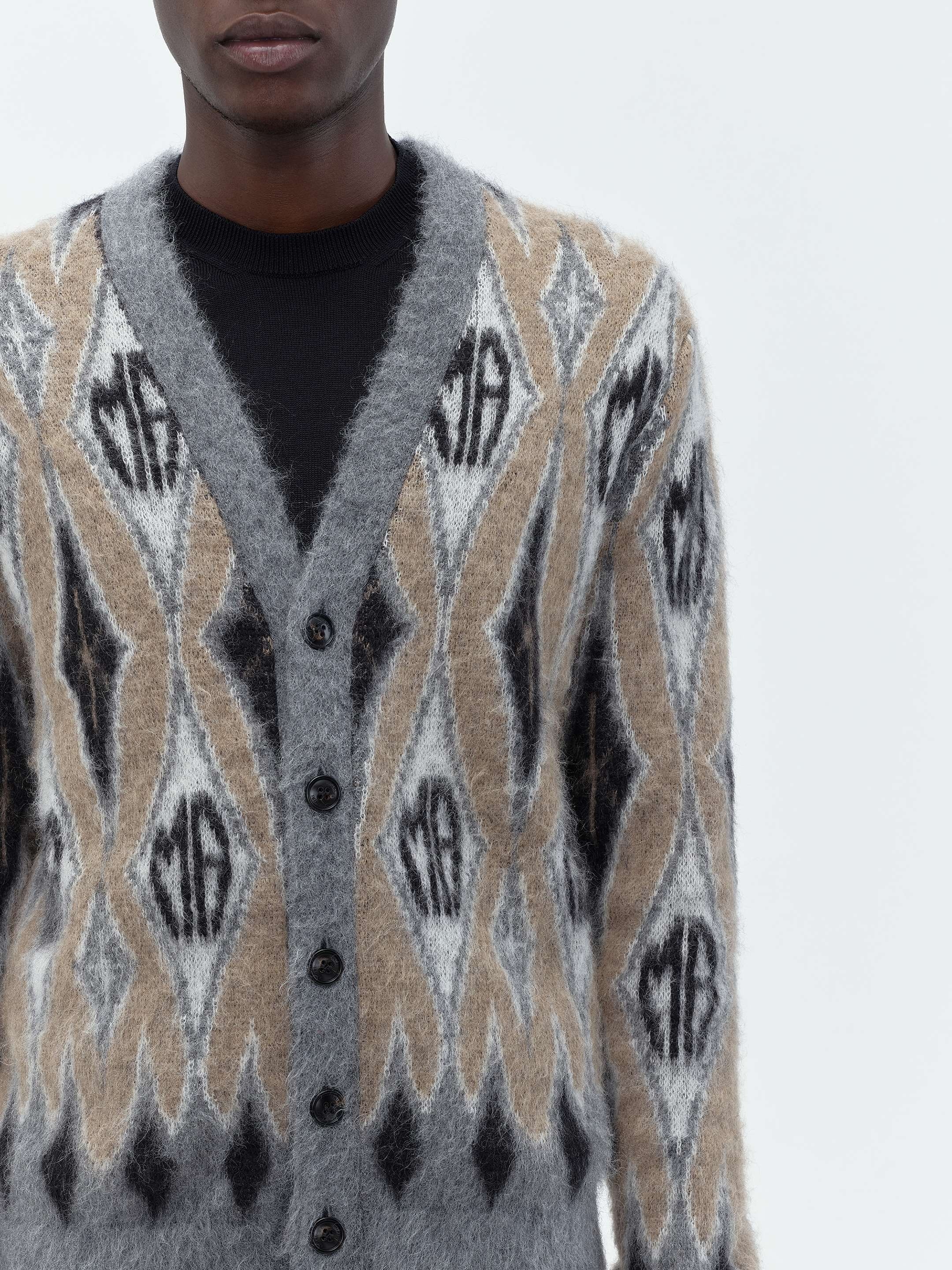 ARGYLE MOHAIR CARDIGAN - 5