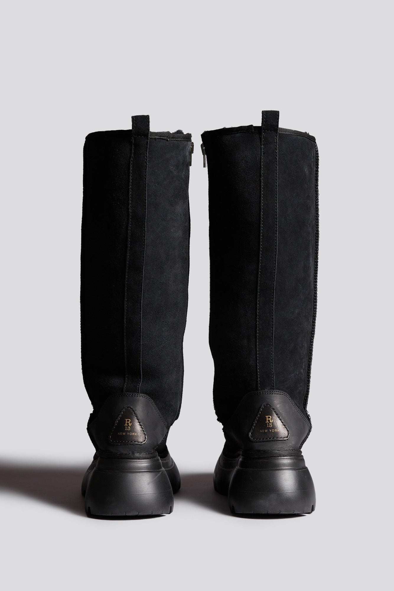 TALL CHUNKY SHEARLING BOOT - BLACK -R13 - 2