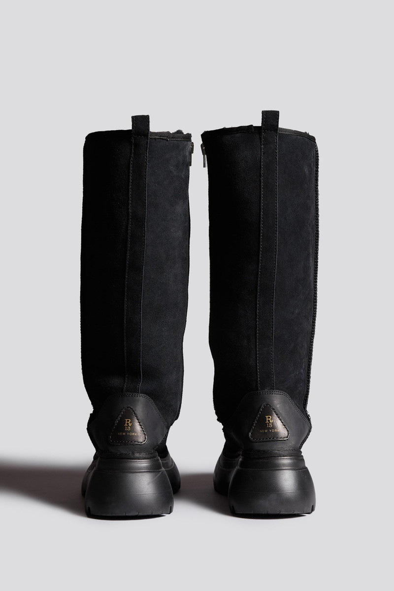 TALL CHUNKY SHEARLING BOOT - BLACK -R13 2