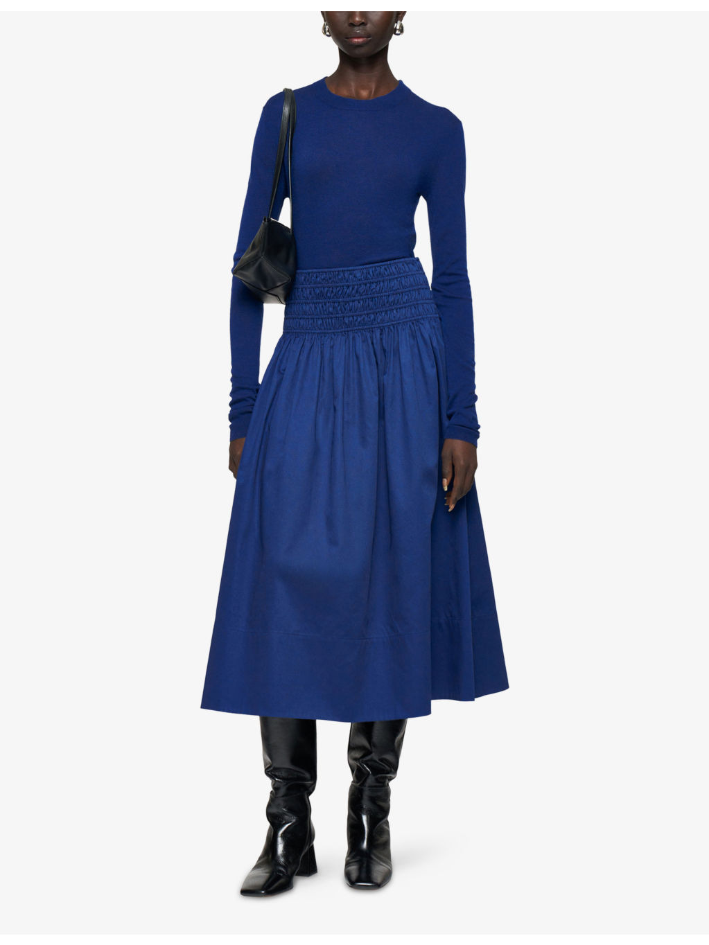 Leonie Elasticated-Waistband Cotton-Sateen Midi Skirt - 2