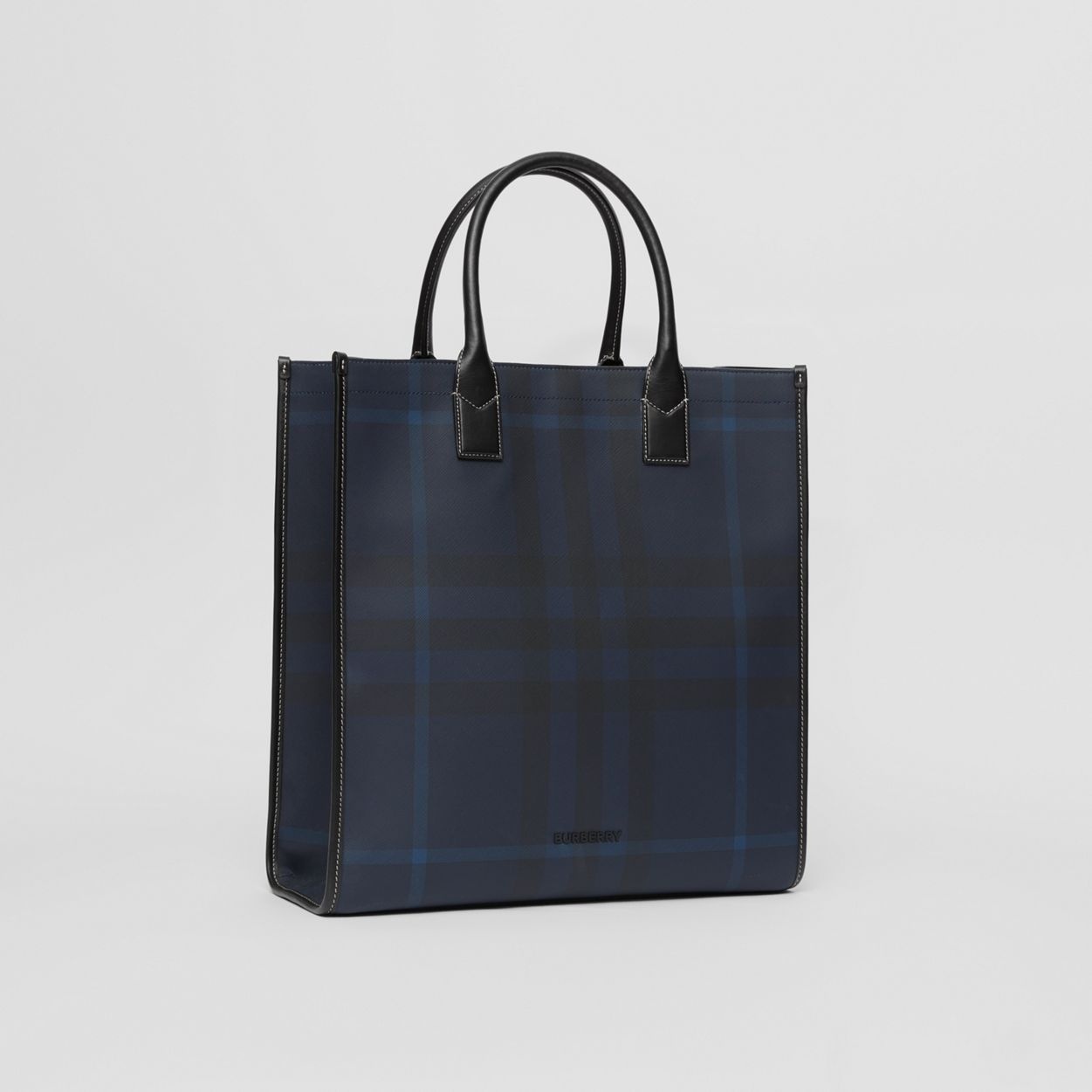 Exaggerated Check and Leather Tote - 7