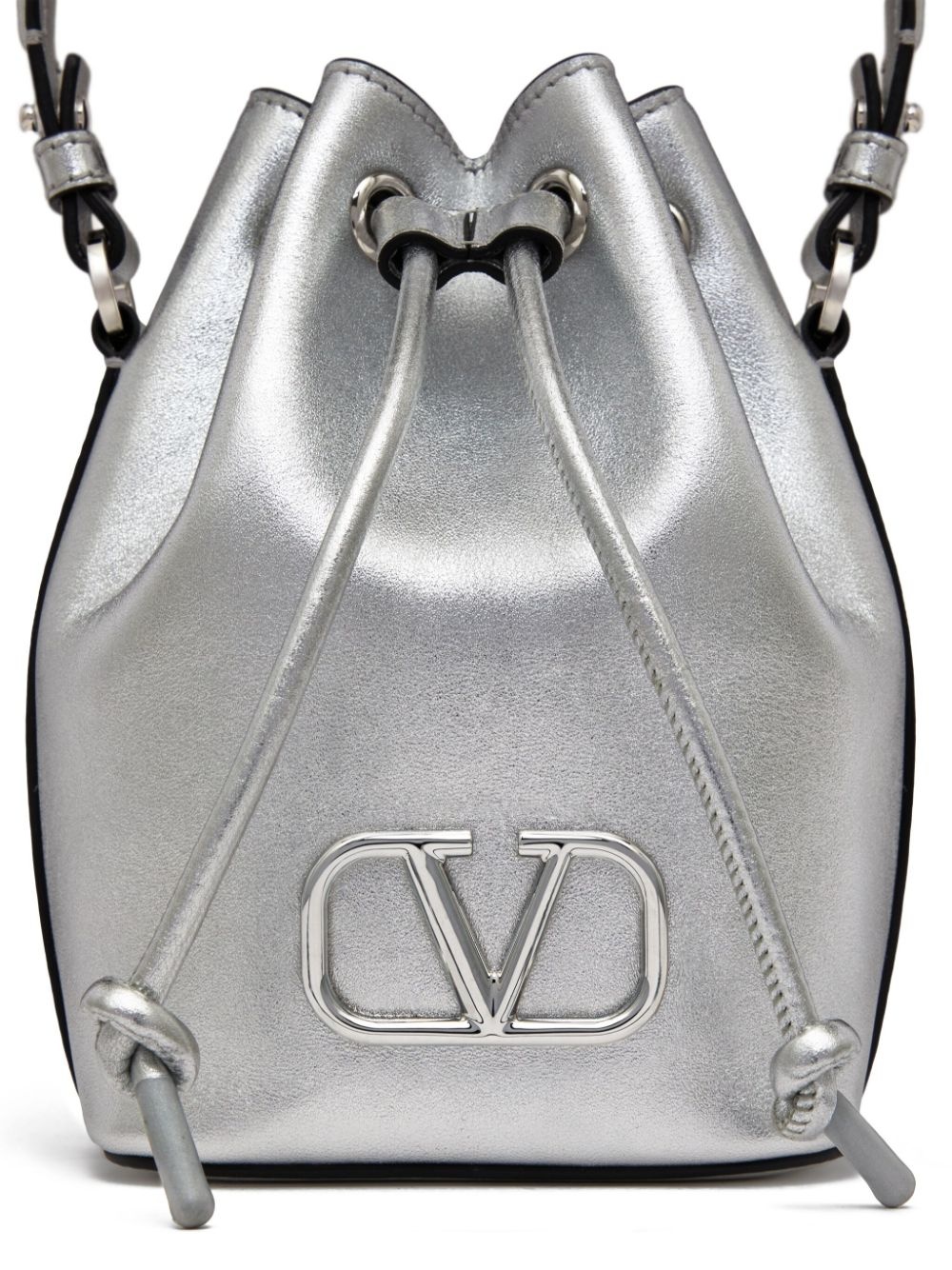 mini VLogo Signature metallic bucket bag - 7