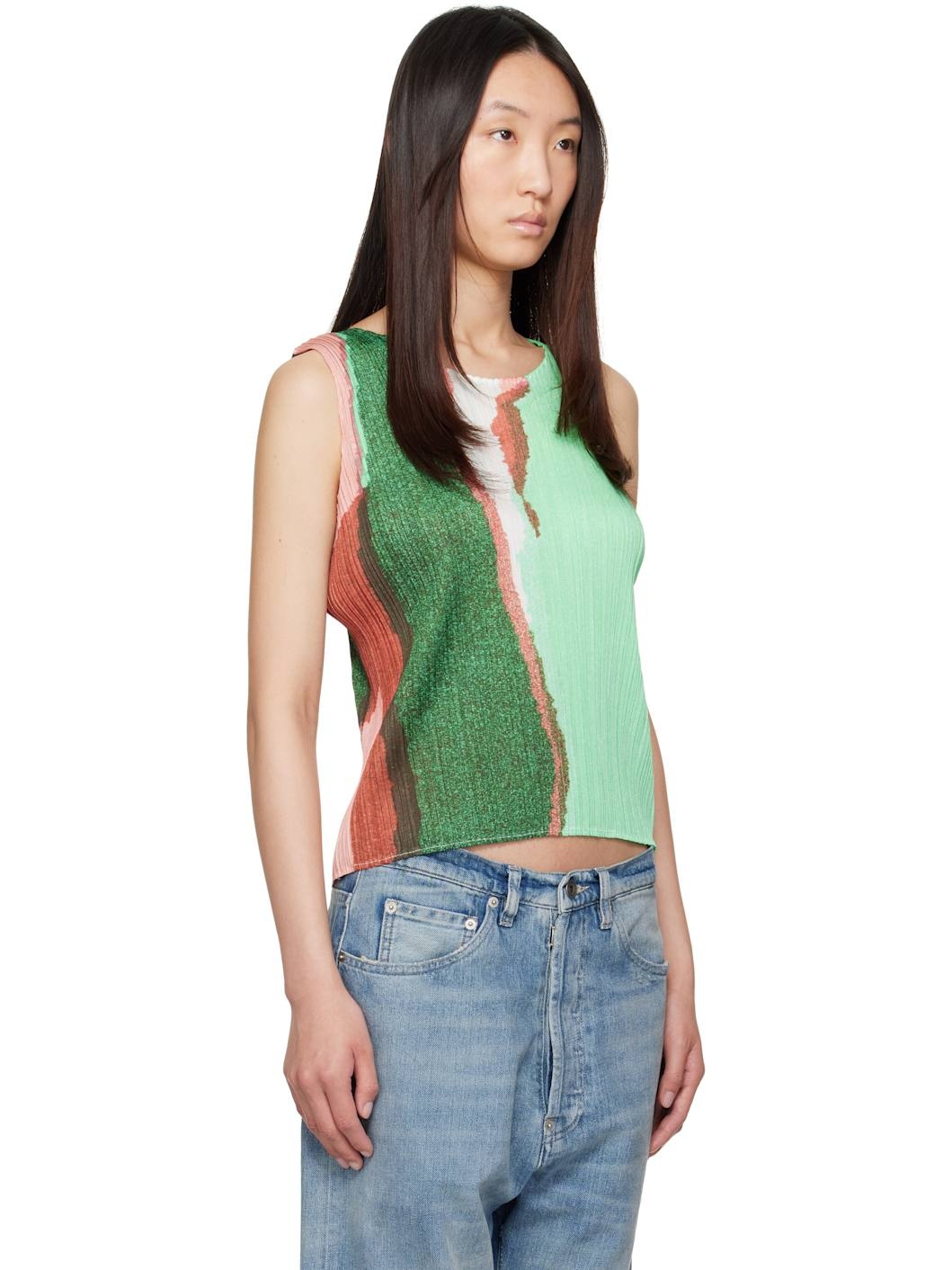 Green May Grainy Colors Tank Top - 2