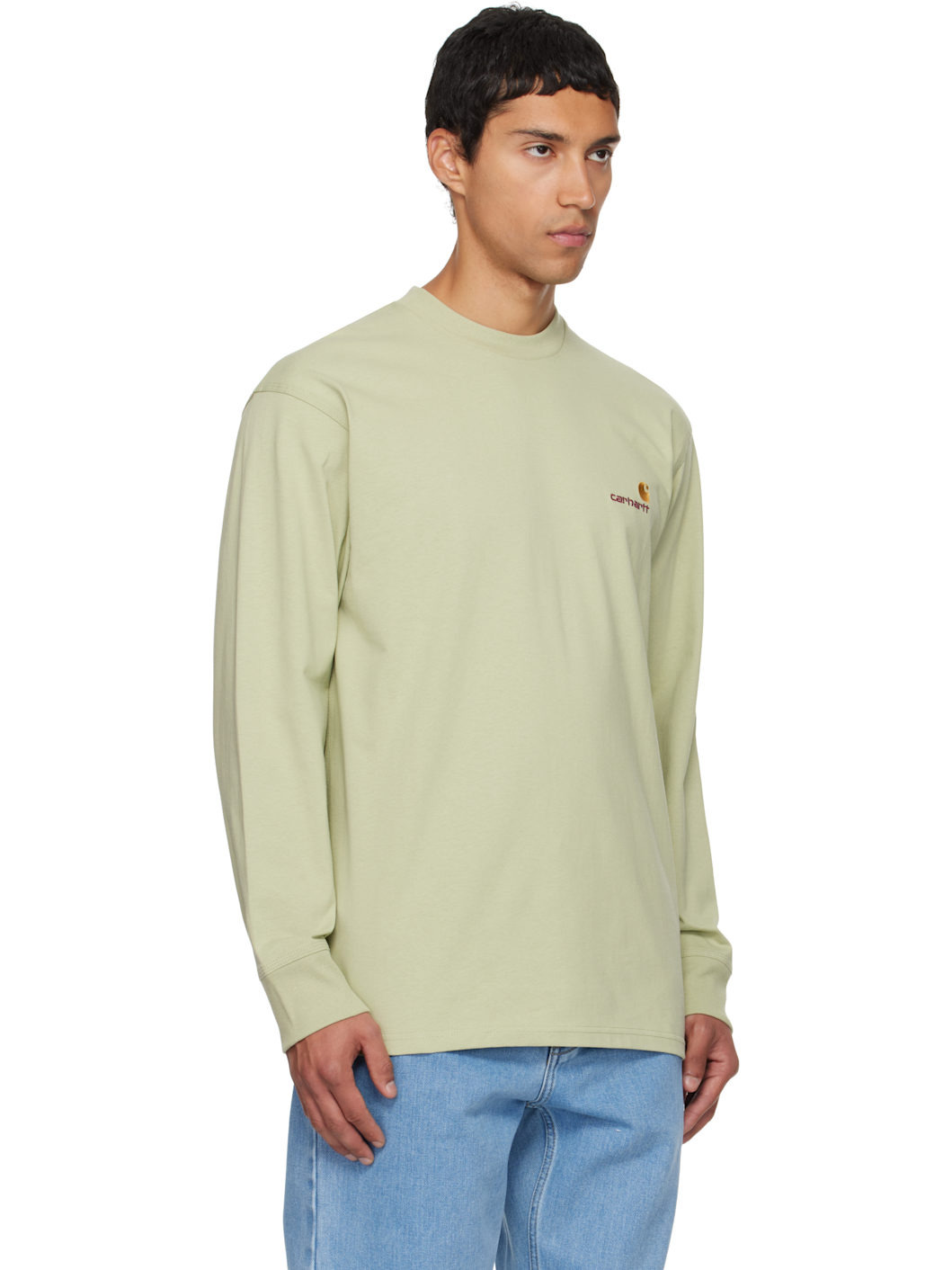 Green American Script Long Sleeve T-shirt - 2