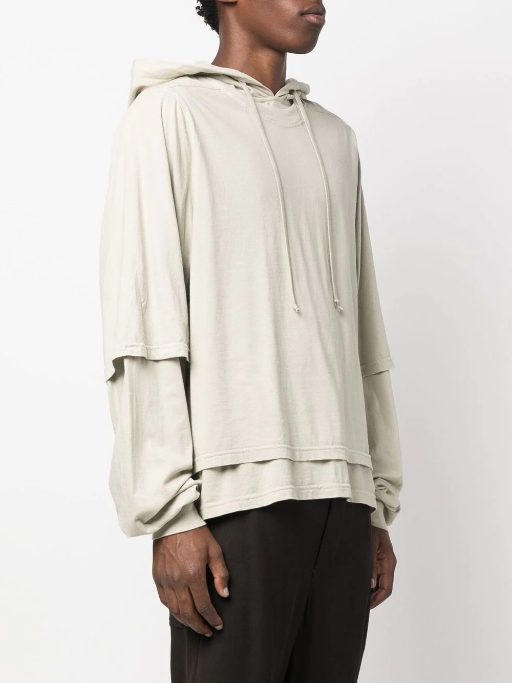 layered long-sleeve hoodie - 3