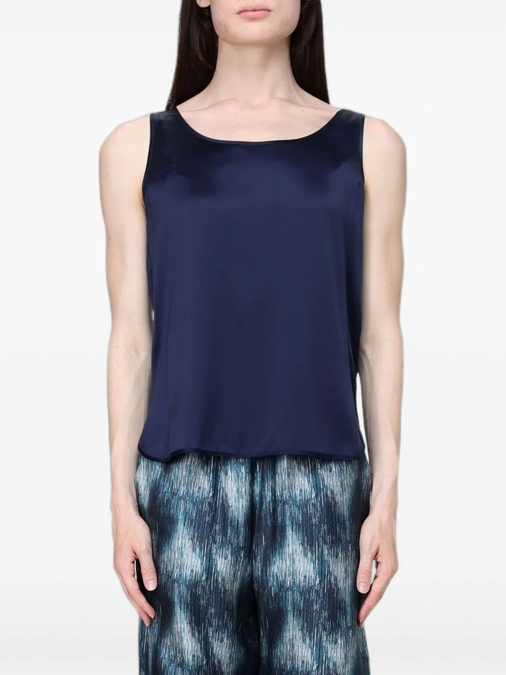 satin sleeveless top - 1