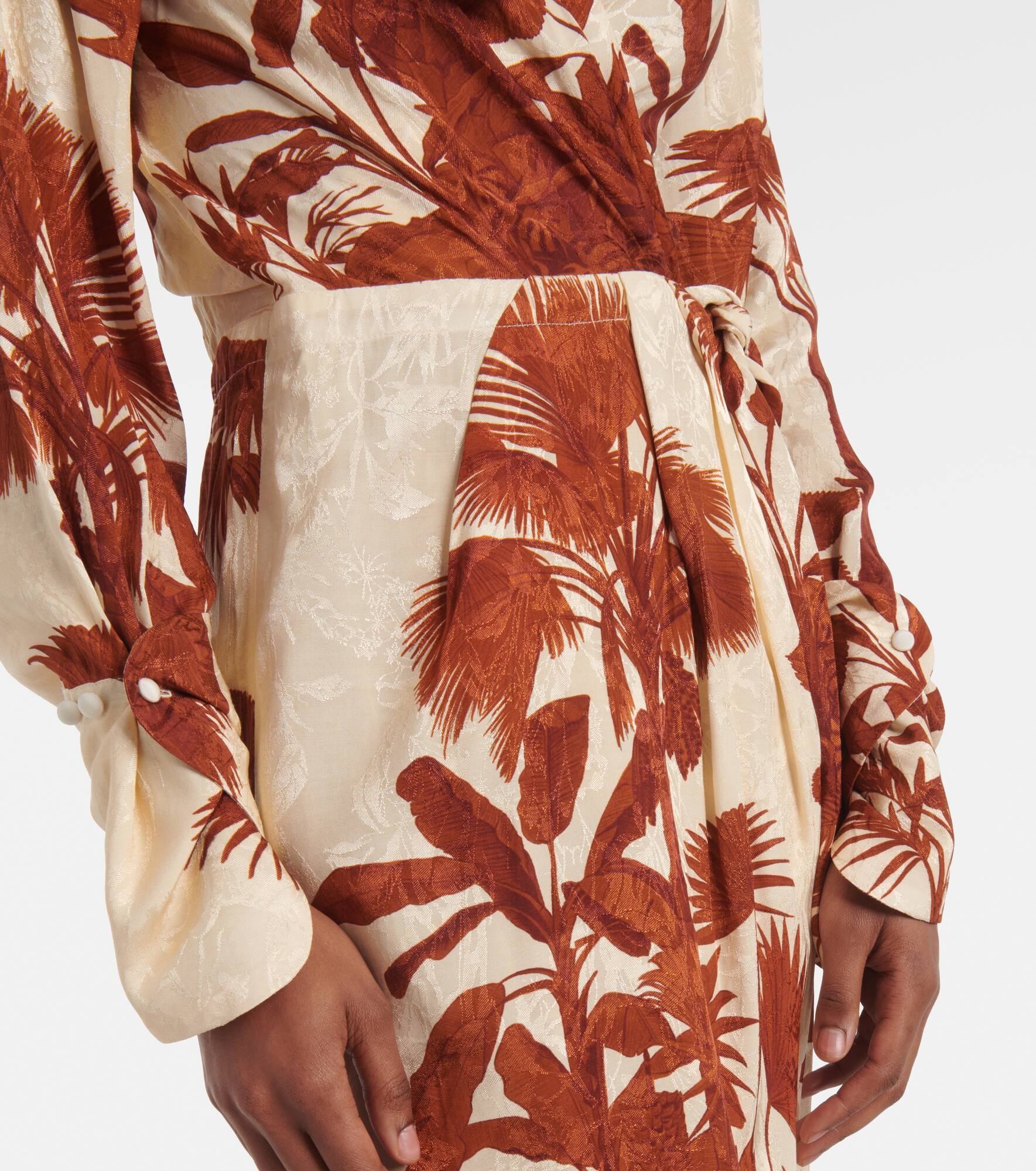 Unmooring tie-neck printed maxi dress - 5