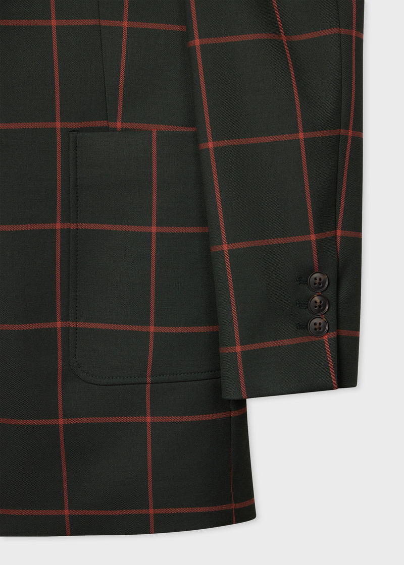 Women's Dark Green Windowpane Check Blazer 3
