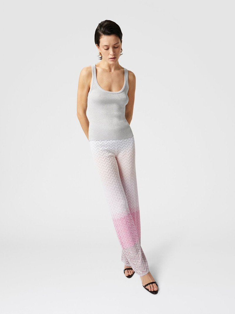 Straight trousers in gradient chevron viscose 4