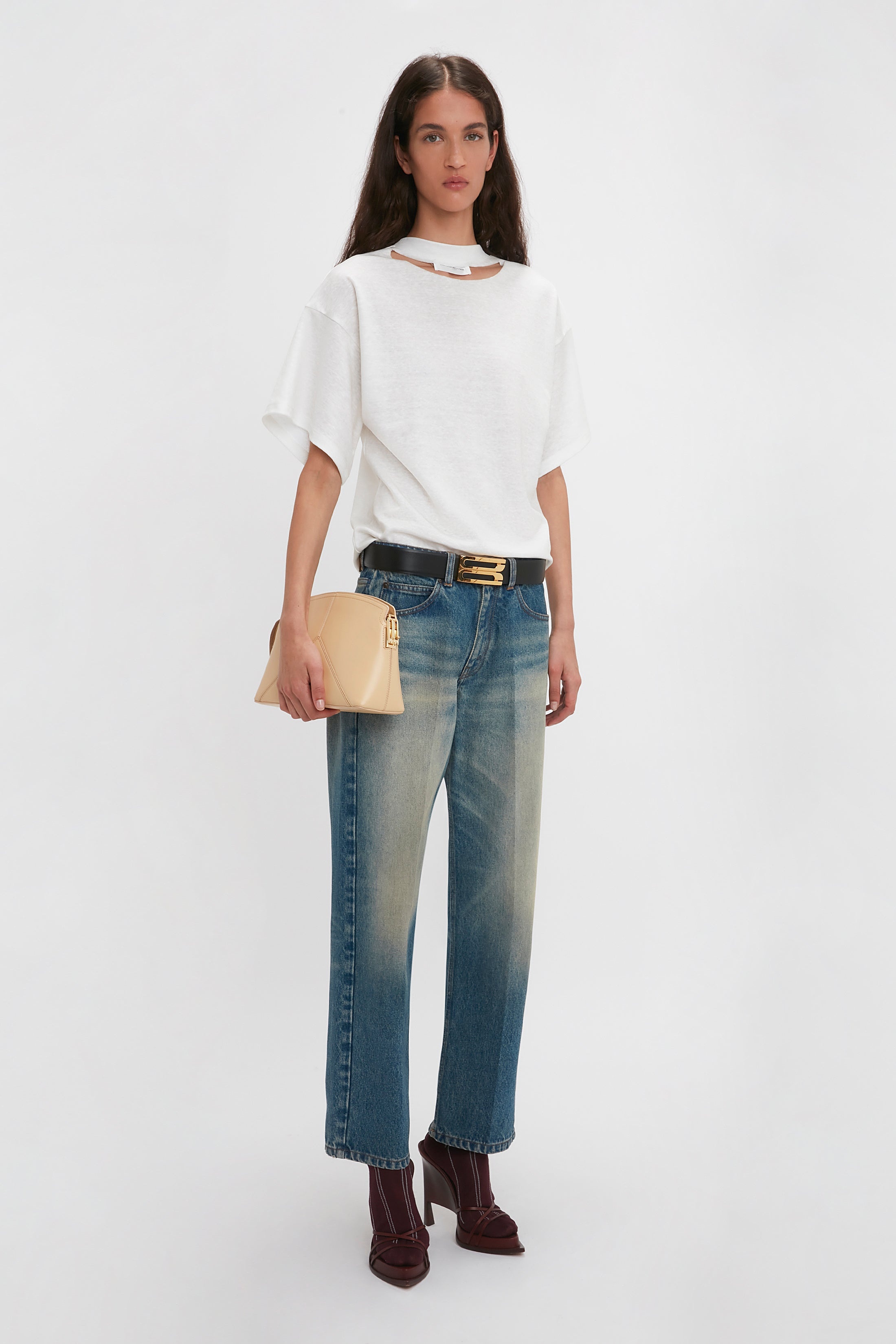 Bonded Jersey Tee In White - 5
