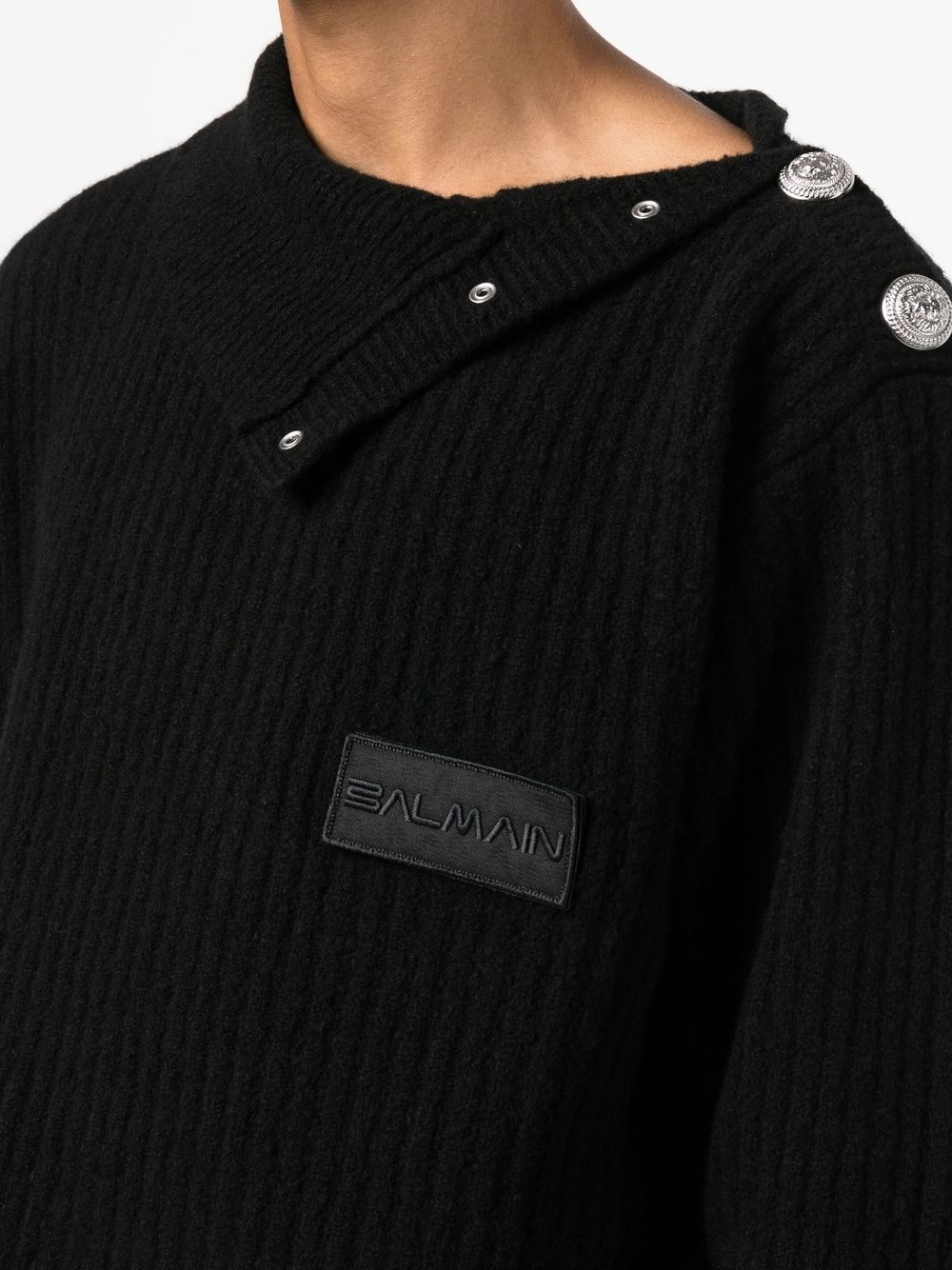 logo-patch roll neck jumper - 5