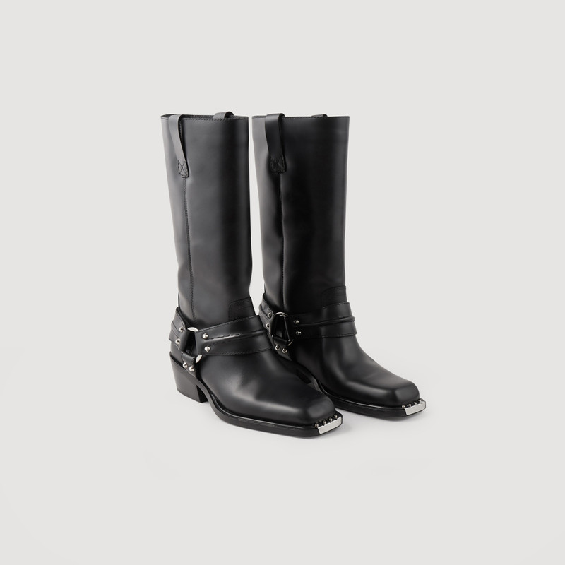 Sandro Leather biker boots outlook