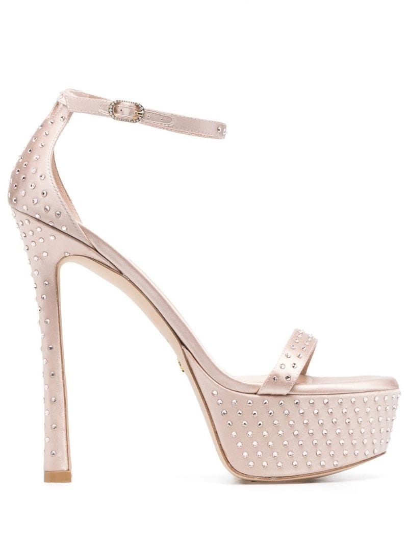 150mm rhinestone platform sandals - 1