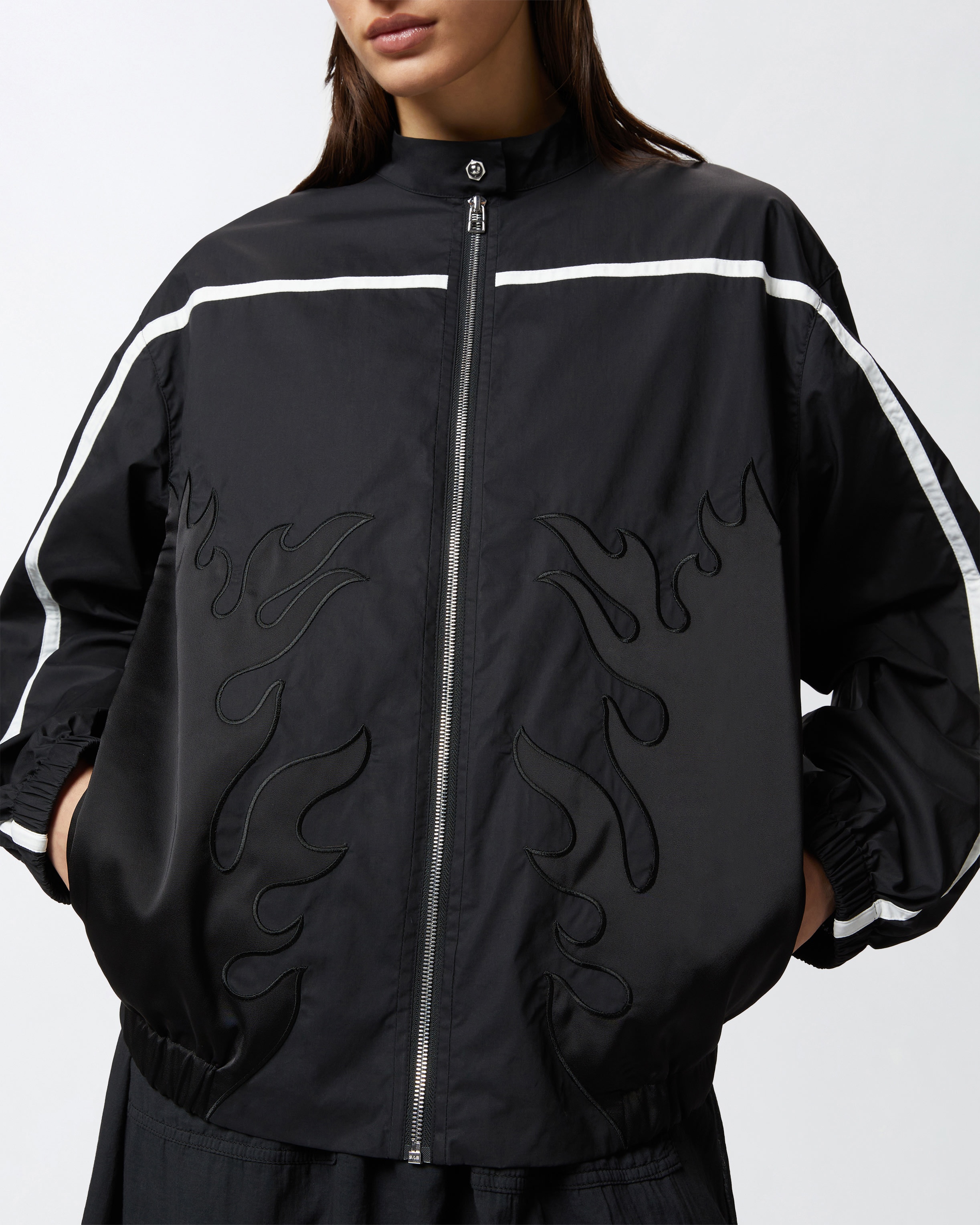 POPLIN BOMBER JACKET WITH FLAME DESIGN - 5