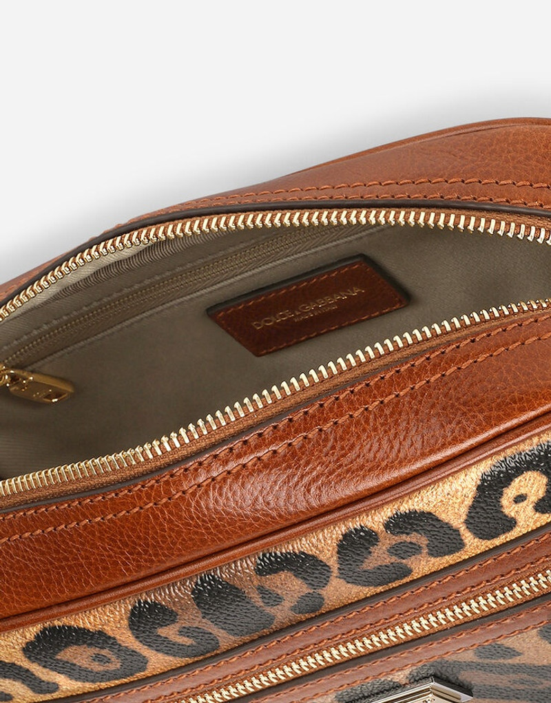 Medium crossbody bag in leopard-print Crespo with branded plate 5