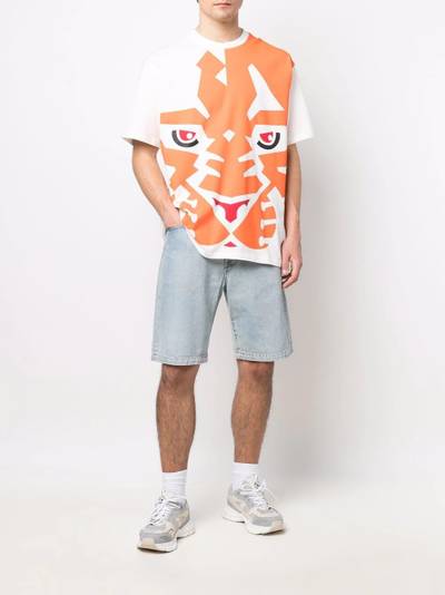 Just Don tiger-print cotton T-shirt outlook