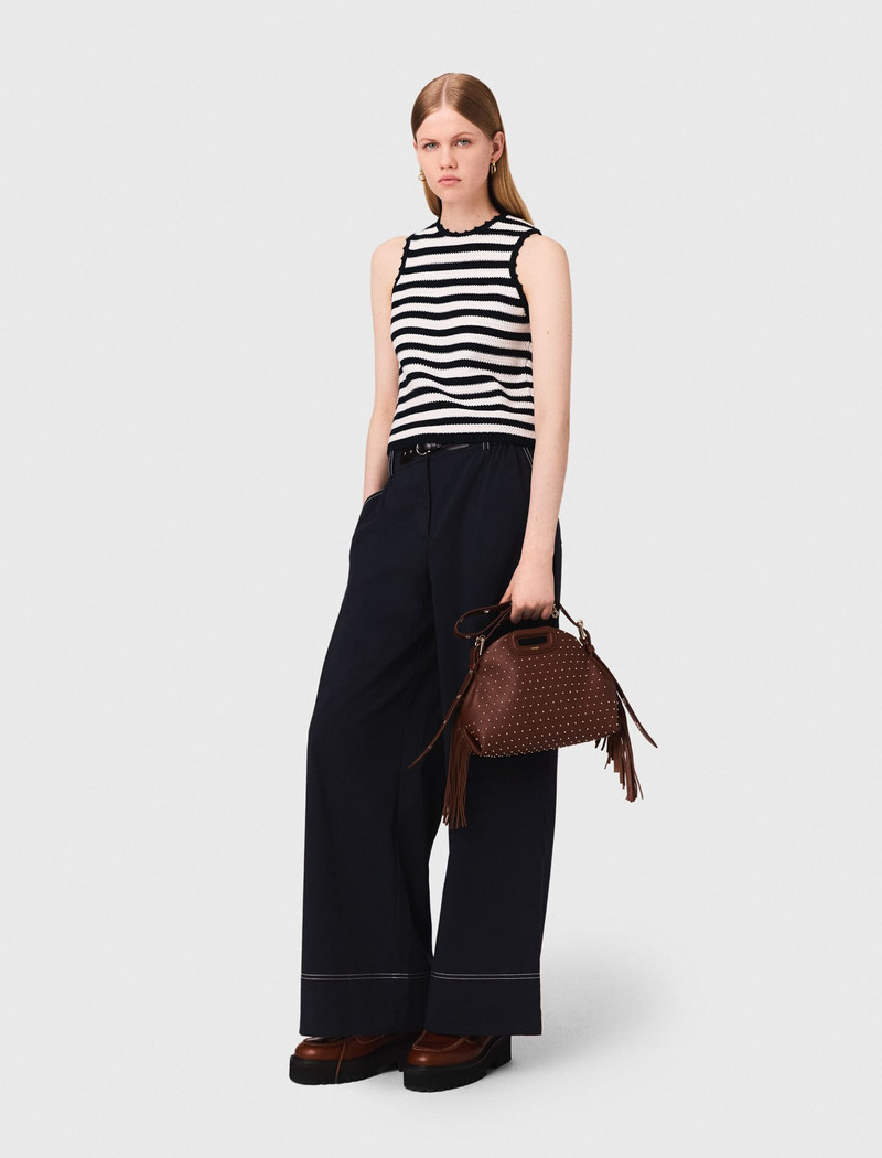 maje Cotton trousers with leather belt outlook