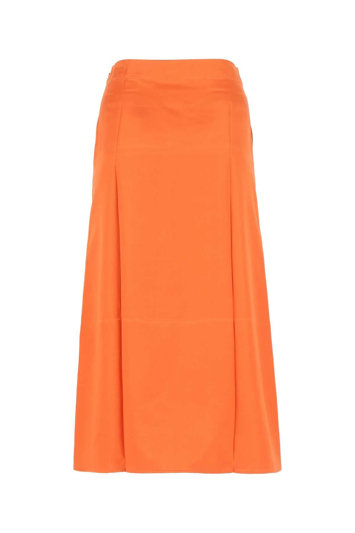 Loewe Women Orange Satin Skirt - 2