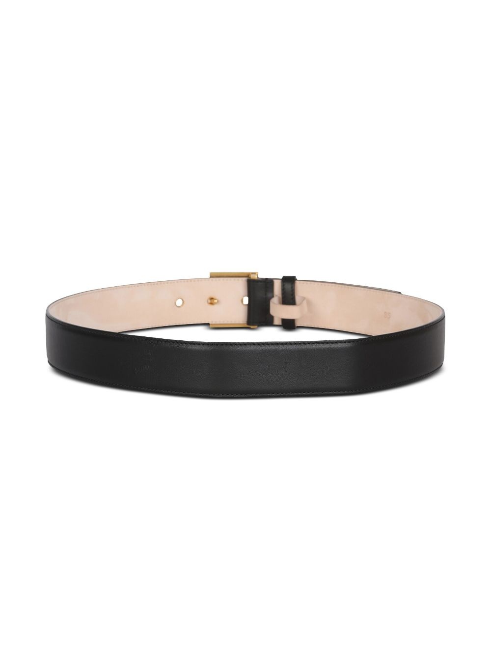 logo-plaque leather belt - 3