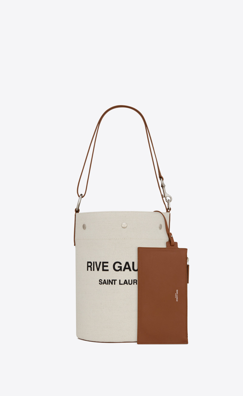 rive gauche bucket bag in linen 3