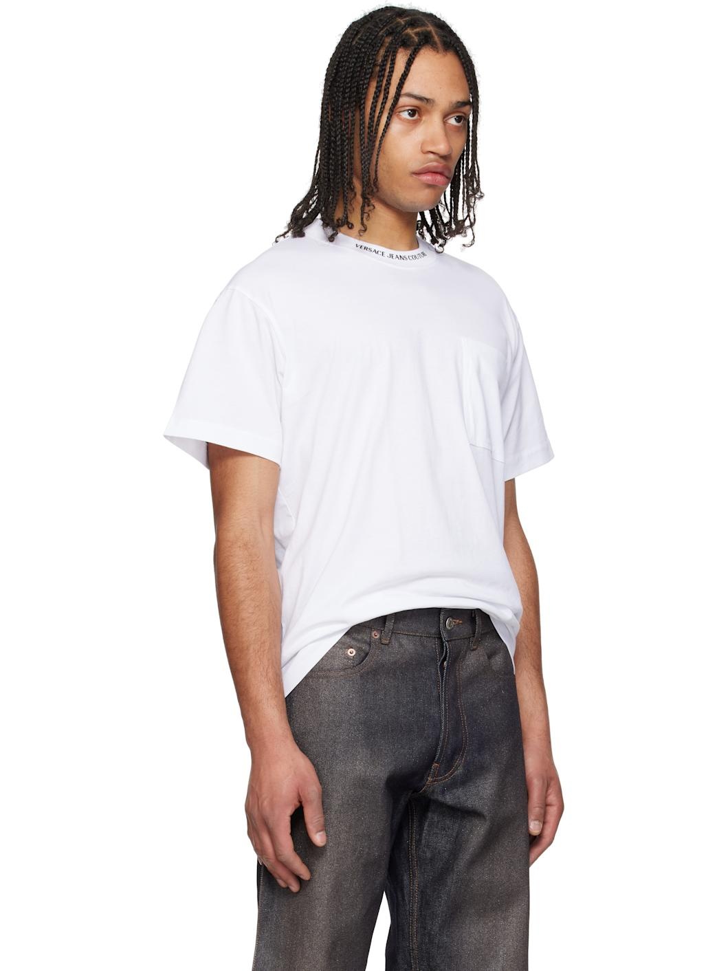 White Logo Collar T-shirt - 2