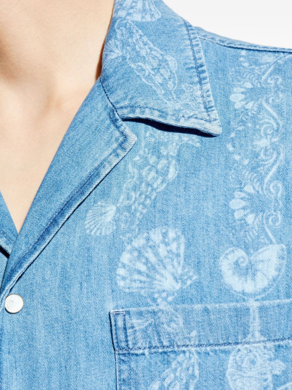 denim printed shirt - 5