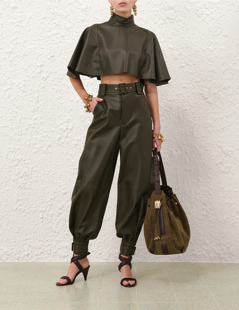 Zimmermann HYPNOTIC LEATHER HAREM PANT outlook