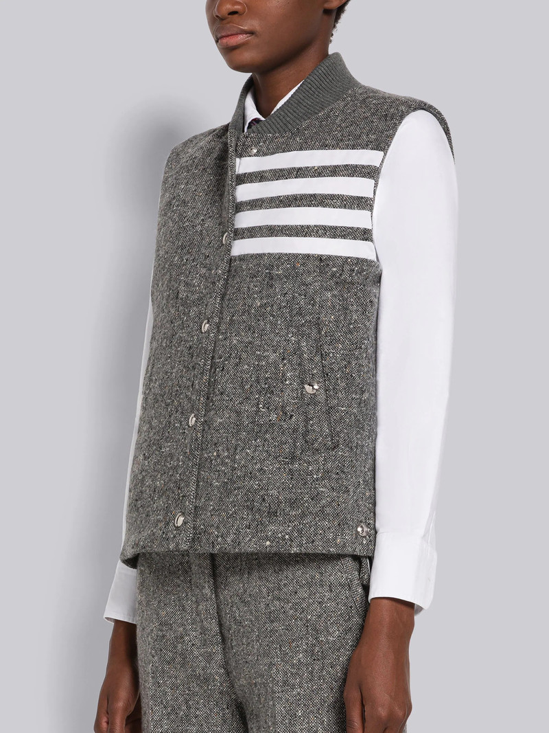 Thom Browne Donegal Wool 4-Bar Down Vest outlook