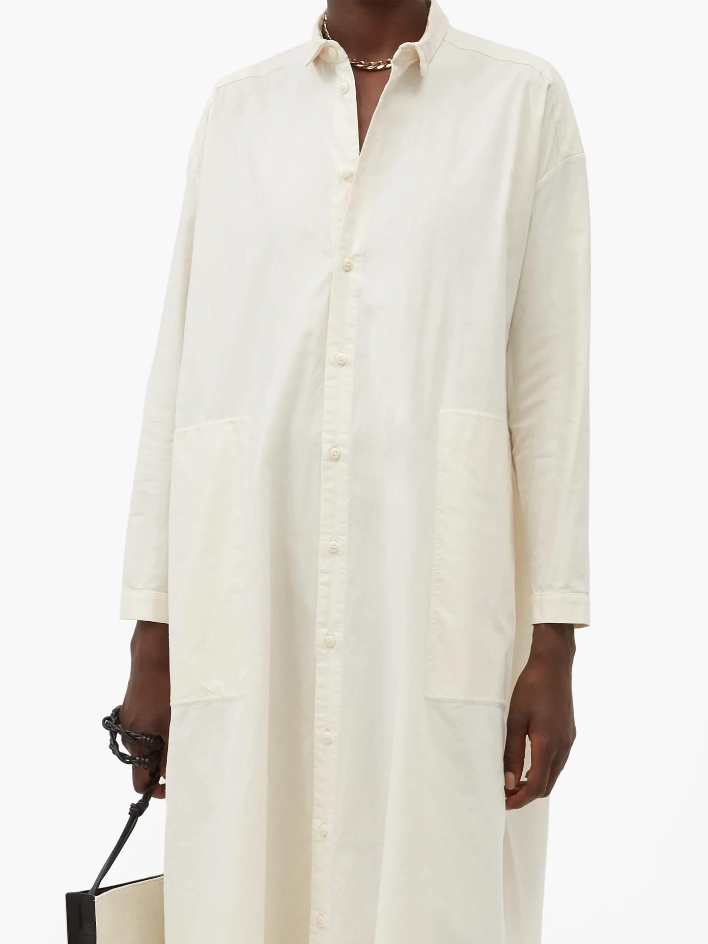 The Draughtsman longline cotton-poplin shirt dress - 6