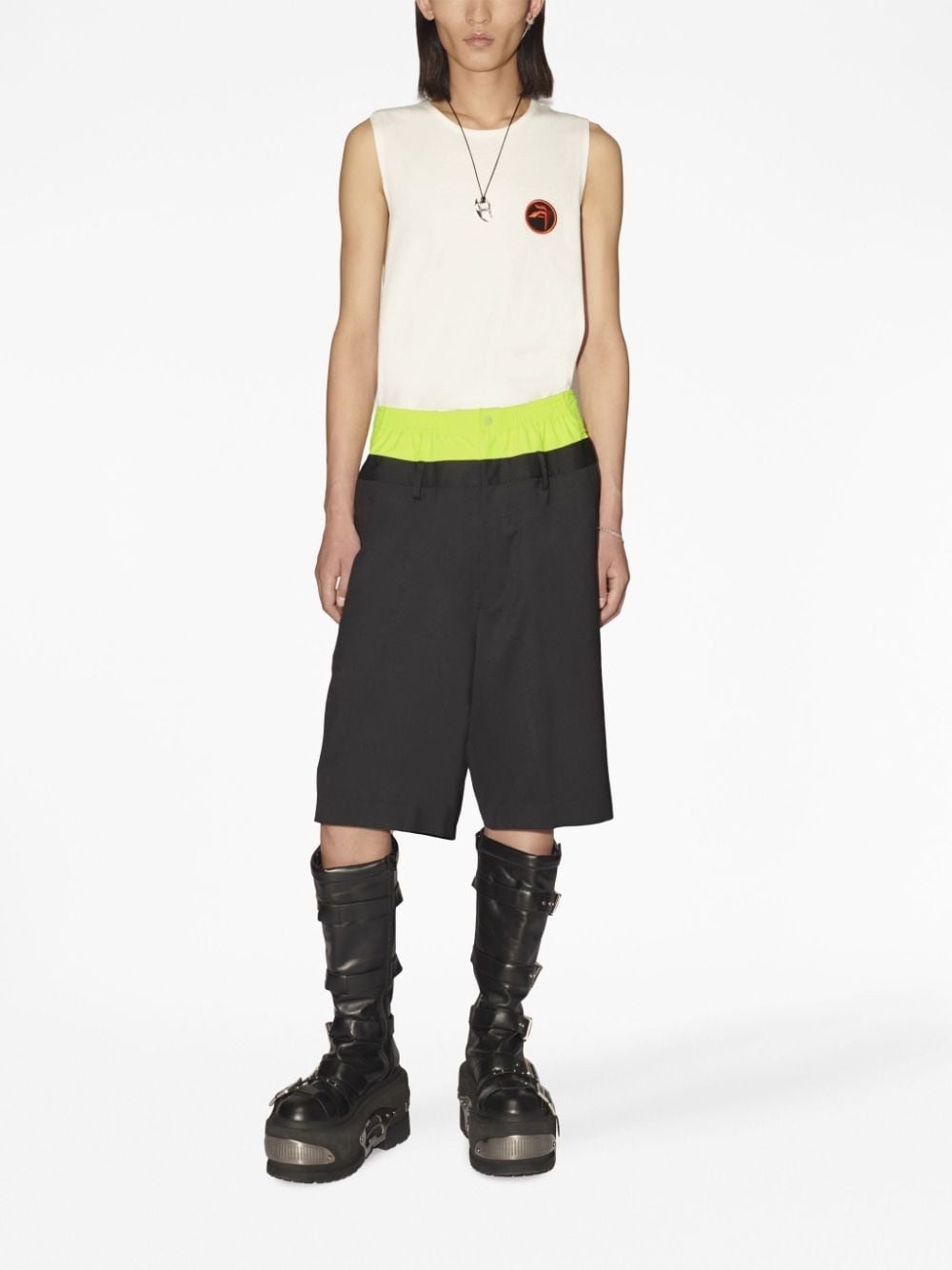 contrast waist shorts - 2
