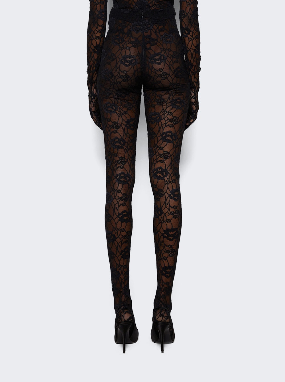 Legging Tights in Stretch Lace Black - 5