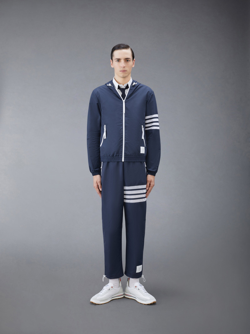 Thom Browne Navy Ripstop Mesh 4-Bar Hooded Zip Up Jacket outlook
