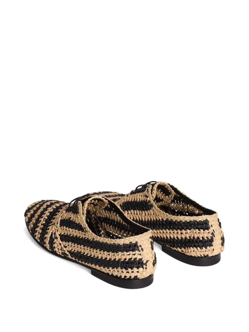 striped raffia Derby shoes - 3