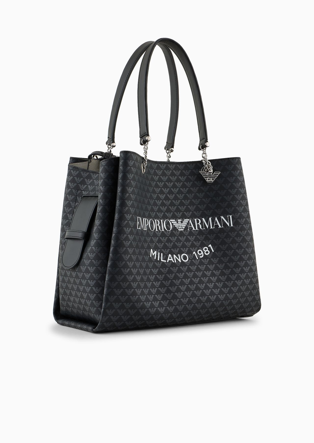 All-over eagle shopper bag with eagle charm - 2
