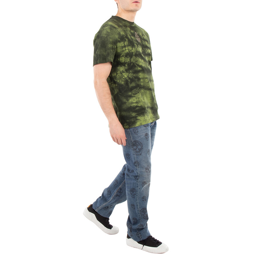 Alexander Mcqueen Men's Green Washed Dye T-Shirt - 6