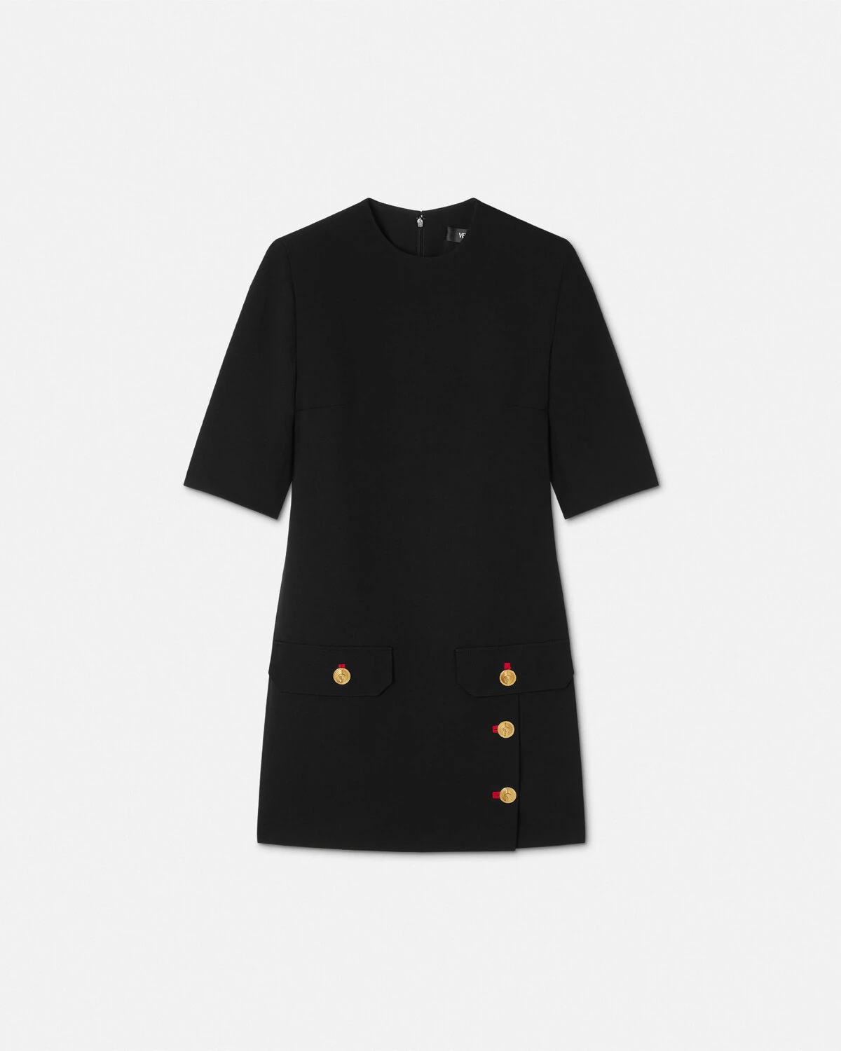 Wool Gabardine Shift Mini Dress - 1