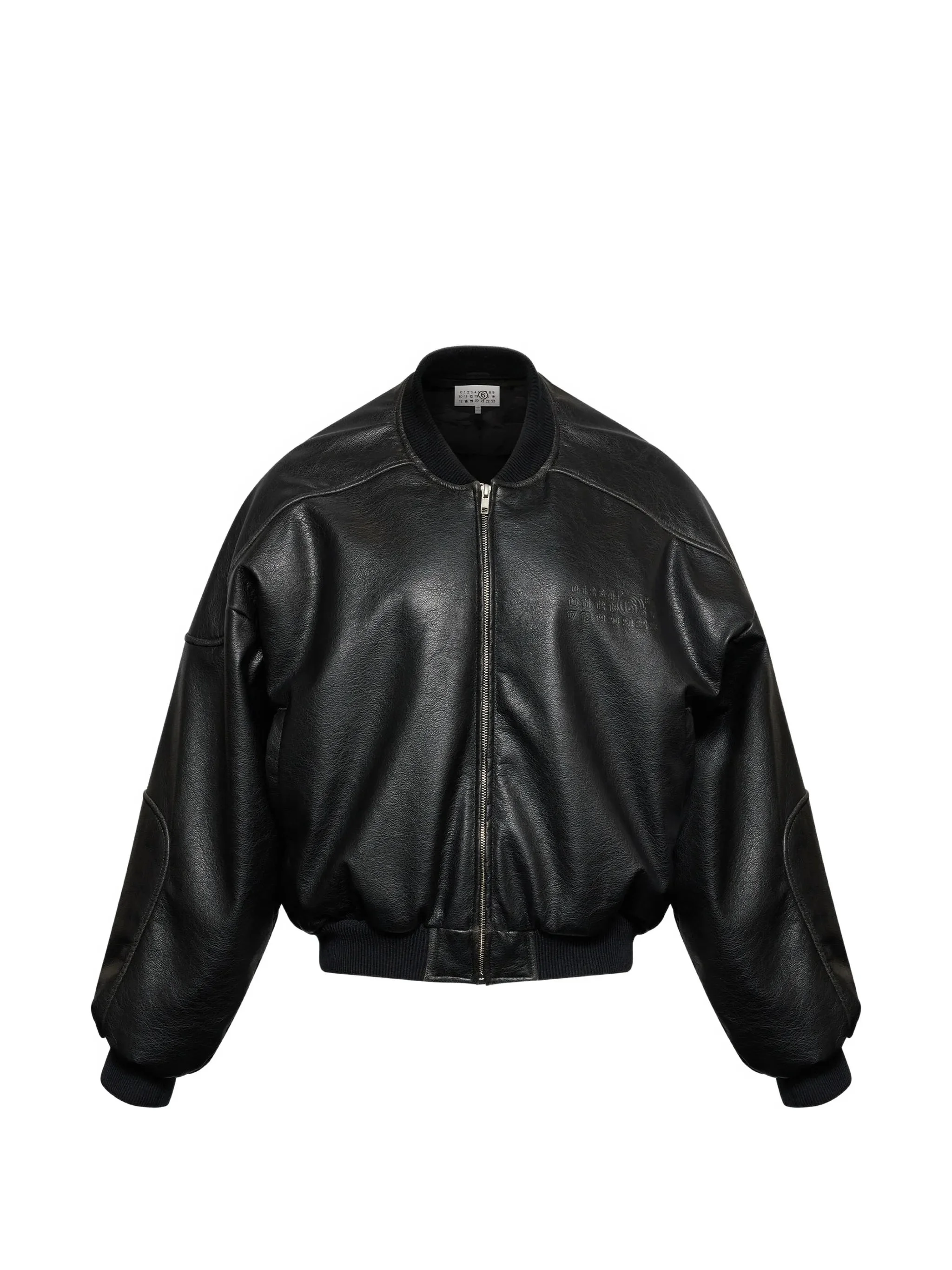 Mm6 Maison Margiela Faux Leather Jacket With Rib-knit Trim - 1