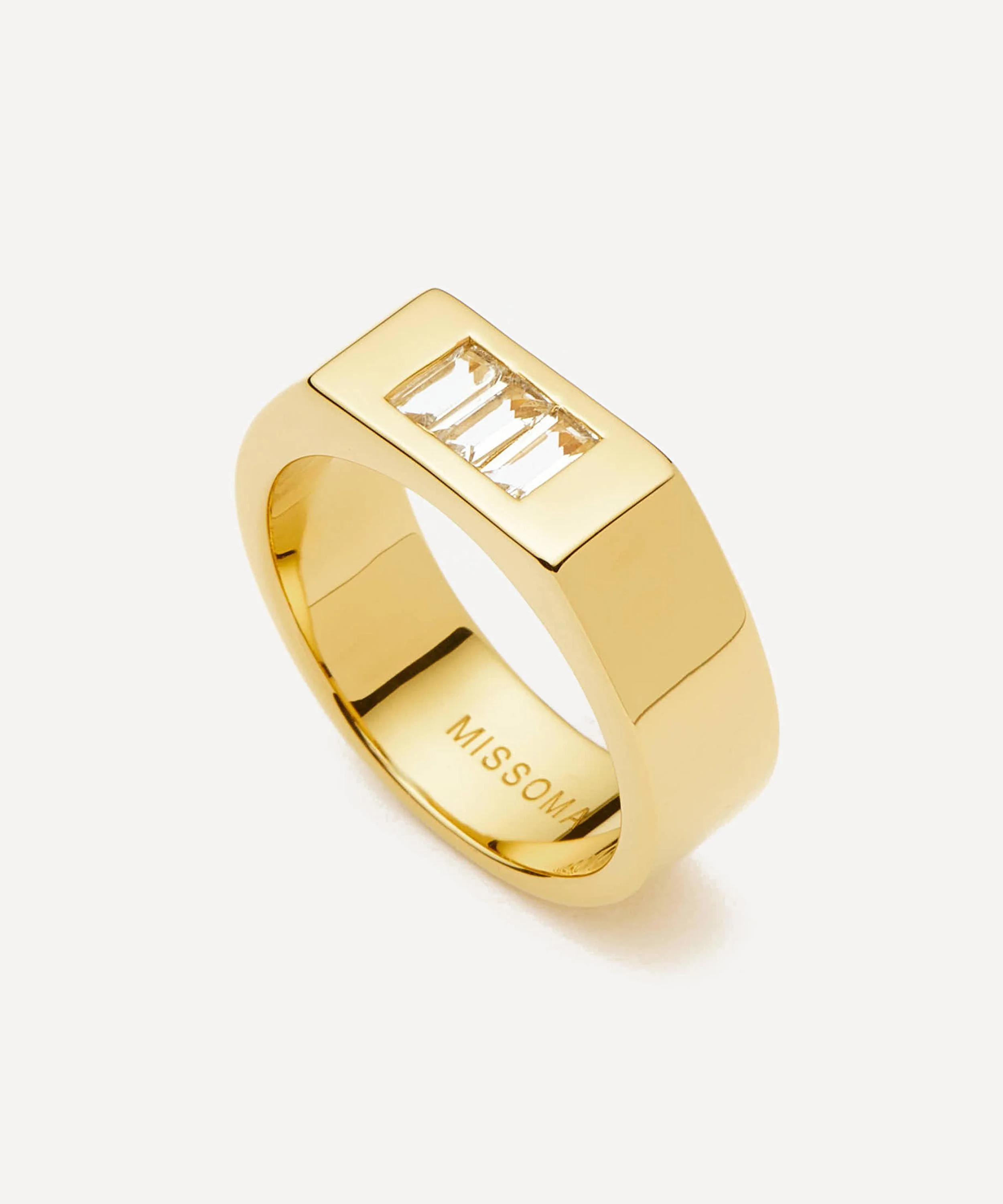 X Lucy Williams 18ct Gold-Plated Triple Stone Chunky Ring - 1